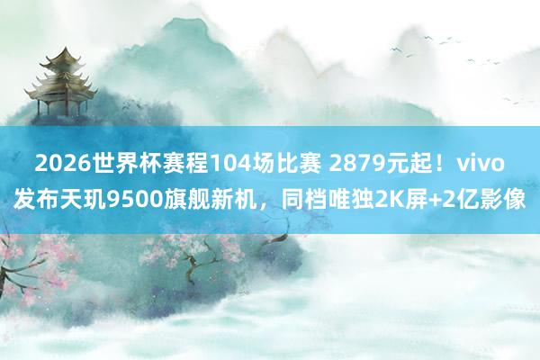 2026世界杯赛程104场比赛 2879元起！vivo发布天玑9500旗舰新机，同档唯独2K屏+2亿影像