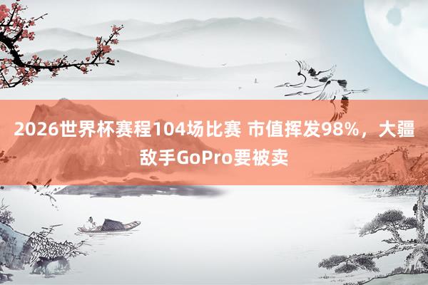 2026世界杯赛程104场比赛 市值挥发98%，大疆敌手GoPro要被卖