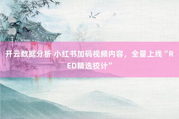 开云数据分析 小红书加码视频内容，全量上线“RED精选狡计”