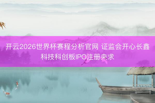开云2026世界杯赛程分析官网 证监会开心长鑫科技科创板IPO注册央求