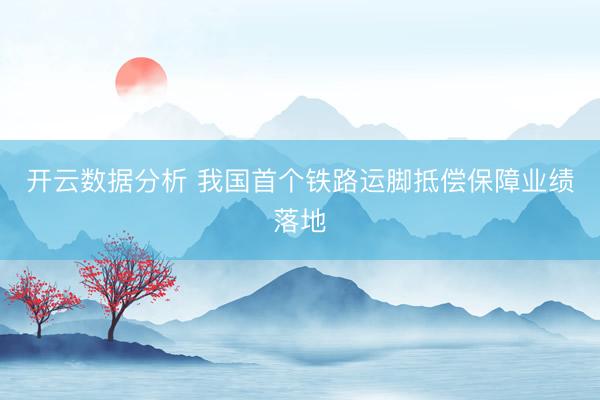 开云数据分析 我国首个铁路运脚抵偿保障业绩落地